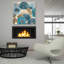 Art mural en verre acrylique «Blue and Gold Poppies I» par Studio W-101670718