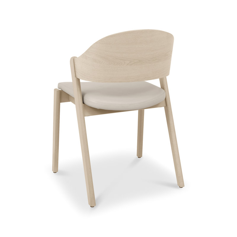 19cm H Upholstered Side Chair, Beige Wood