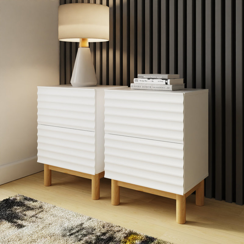 Taeshia 40cm W Manufactured Wood Bedside Table