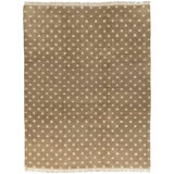 Wool Polka Dots Area Rug in Neutral/Taupe/White