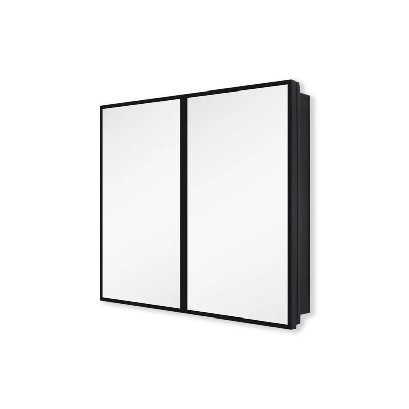 Armoire à pharmacie 26 po x 30 po à fixation murale ou en métal noire avec miroir