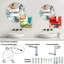 Multicolore marbre mosaïque harmonie motif - miroir mural carré-101223421