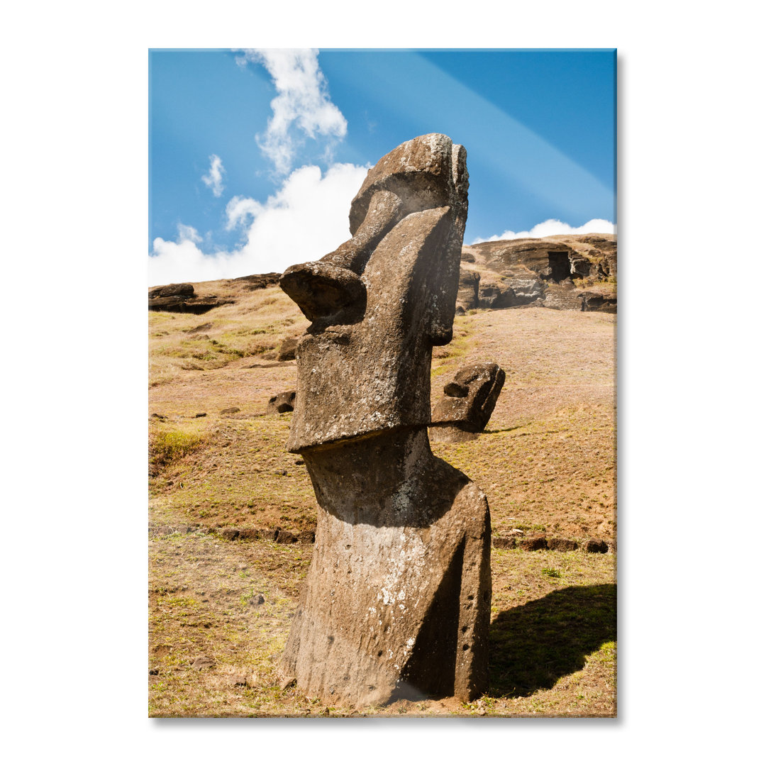 Ungerahmtes Foto auf Glas "Moai-Statue auf der Osterinsel"