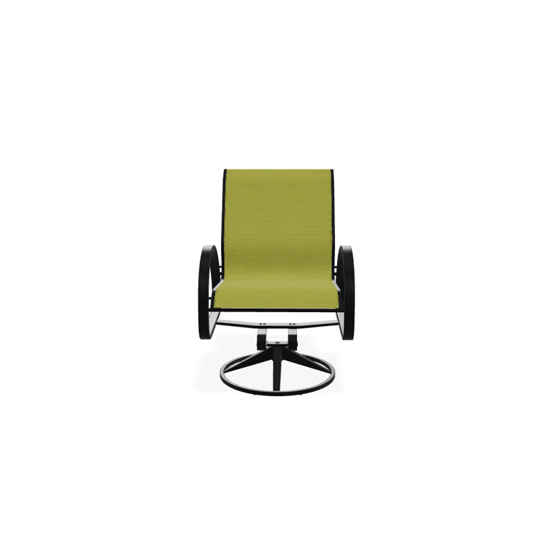 Fauteuil de patio pivotant Hiraku, Lime 38D Sunbrella®, Noir texturé