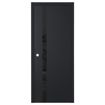 Porte intérieure moderne laminée noire douce Glam G-Pro 1G 32 po x 80 po