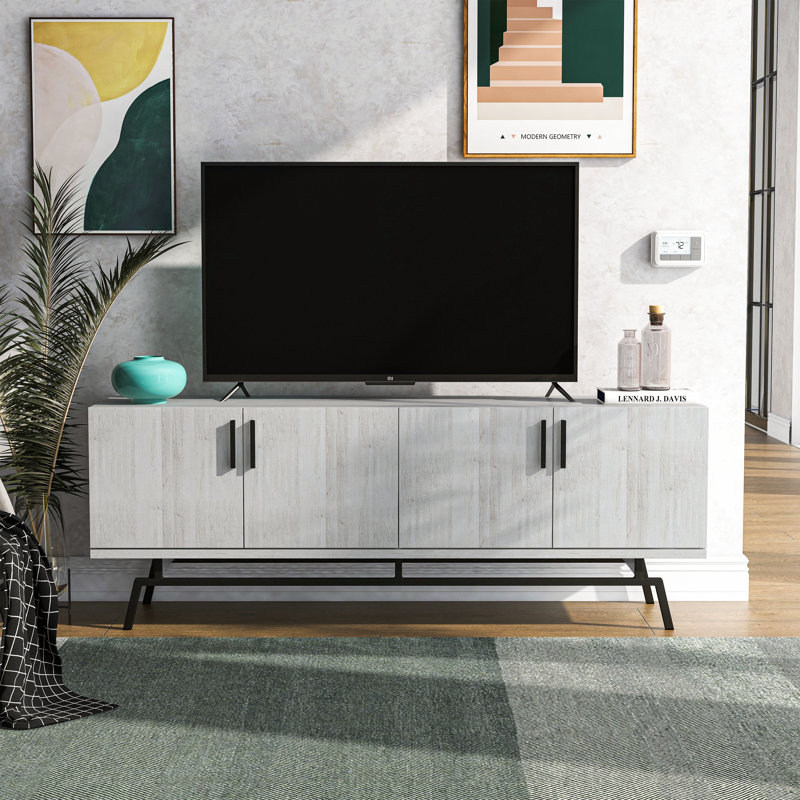 Meuble télé pour téléviseur de 60 po ou moins , Chêne blanc / noir