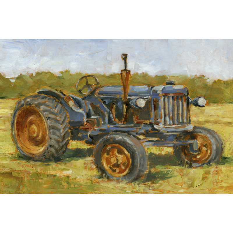 «Rustic Tractors III» par Ethan Harper - peinture sur toile tendue, H 32 po x l 48 po