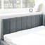 Comfortable Upholstered Bed, Full Size With Grey Velvet And Stable / In Construction Armrest/