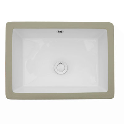 Lavabo de salle de bain rectangulaire encastré en céramique avec trop-plein 22 po x 15,5 po
