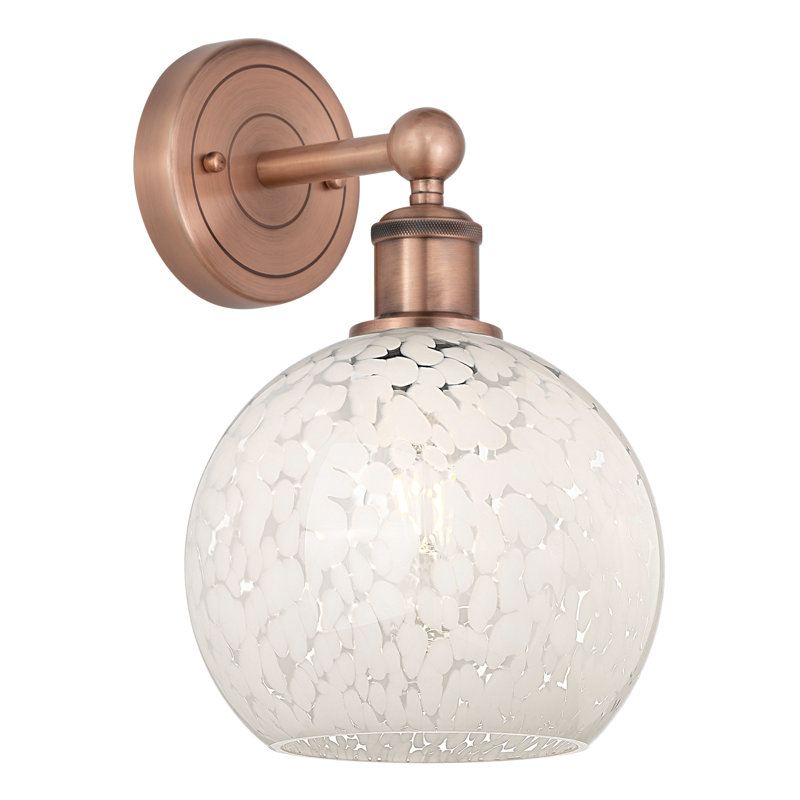 Berdena Steel Armed Sconce, 12.25" H x 8" W x 8.5" D, Antique Copper