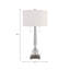 Lampe de table élégante en cristal pour chambre à coucher - Petite lampe d'appoint élégante pour chevet, bureau ou salon - 29 po, gris et transparent