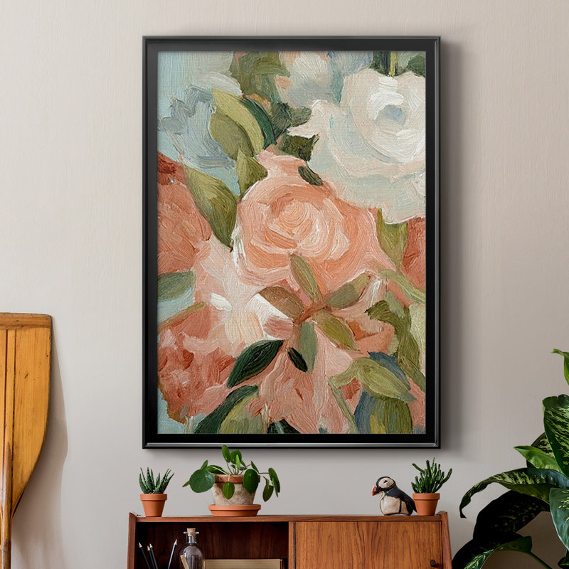 Bouquet Scatter III, reproduction encadrée de qualité supérieure - prête à être accrochée, L 30,5 po x H 42,5 po, Cadre noir