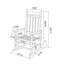 Ensemble de chaises berçantes toutes saisons avec table d'appoint, ensemble de chaises berçantes 3 pièces à texture de bois, blanc (comprend 2 chaises berçantes et 1 table)-2015732010