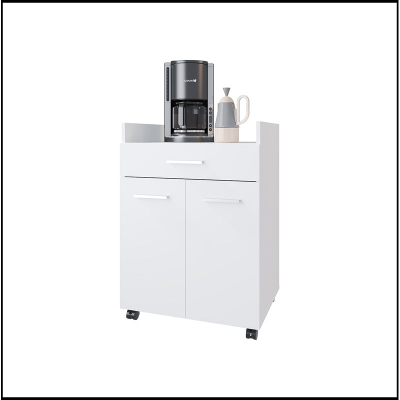 Burnside Kitchen Cart with 2 Doors and 1 Drawer, Sleek Design for Storage and Mobility, Perfect for Modern Kitchens