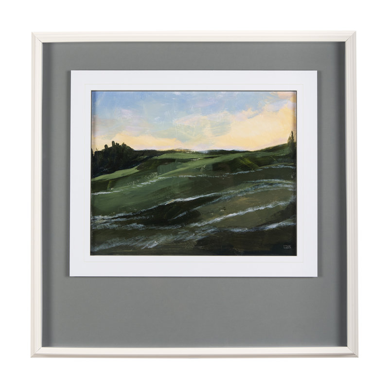 Sunrise Valley I a Hand Embelished Textured Framed Art Print Matted under Glass