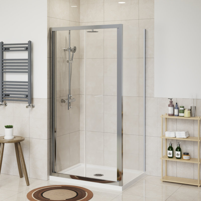 Ashlye Bathroom Bi-Fold Door Enclosure - 1900 x 1100 mm, Chrome