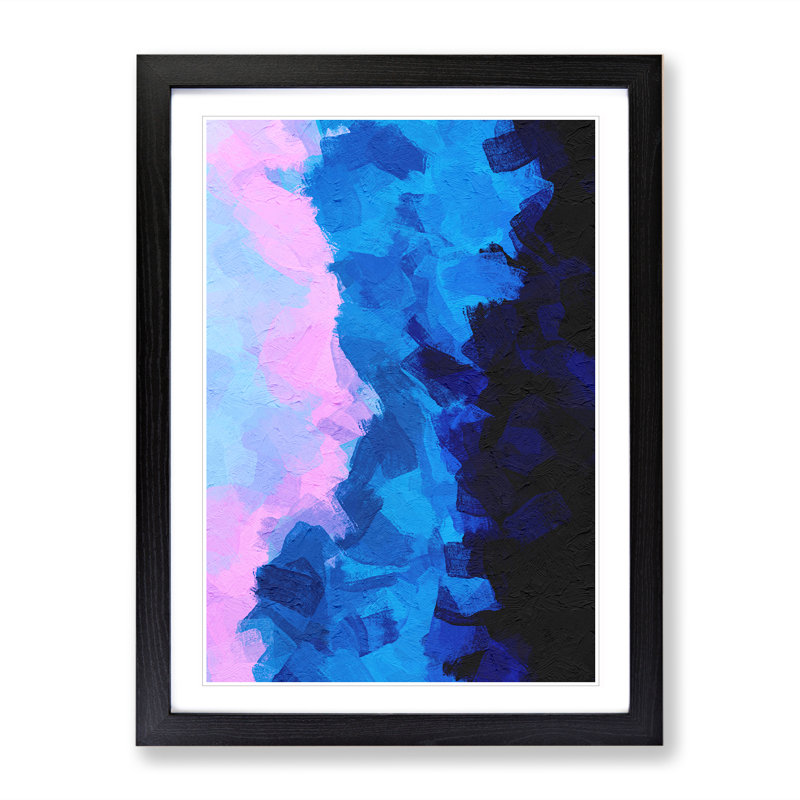 Force Of The Elements Abstract - Single Picture Frame Painting, 64cm H x 46cm W x 2cm D, Black