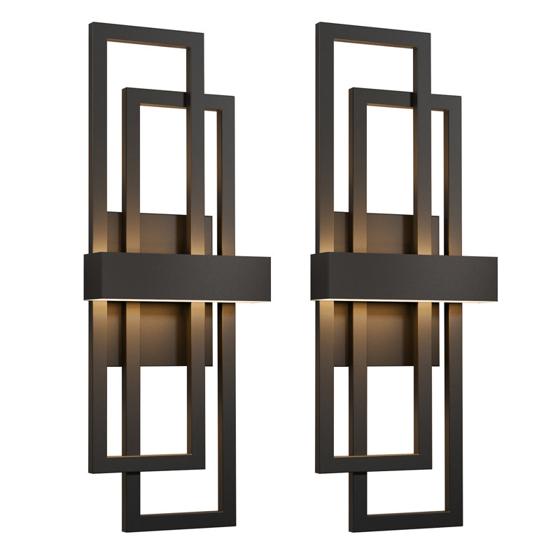 Almantas Wrought Iron Wall Light(Set Of 2), 25.6" H x 9.4" W x 4.7" D