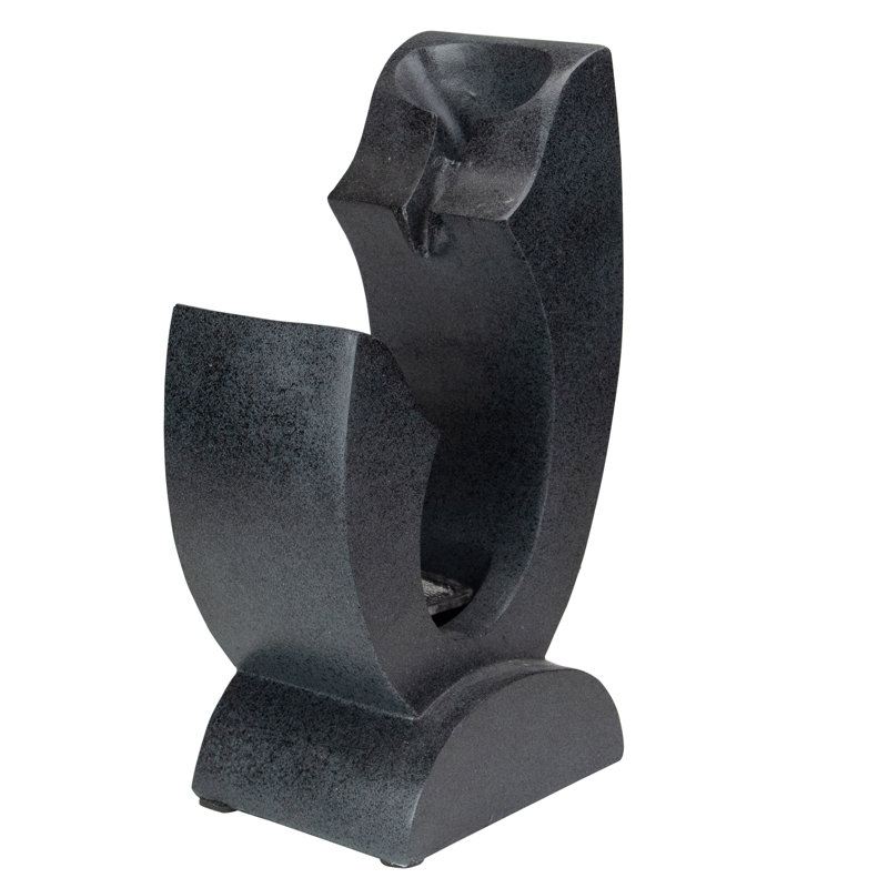 Petite fontaine d'eau de jardin moderne 13,75 "noire