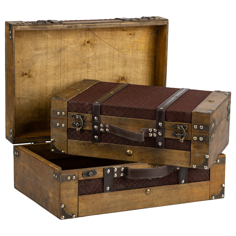Tieba 2 Piece Vintage Trunk Set