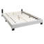 Base de lit plateforme blanche entièrement recouverte de tissu en laine blanche-695087281