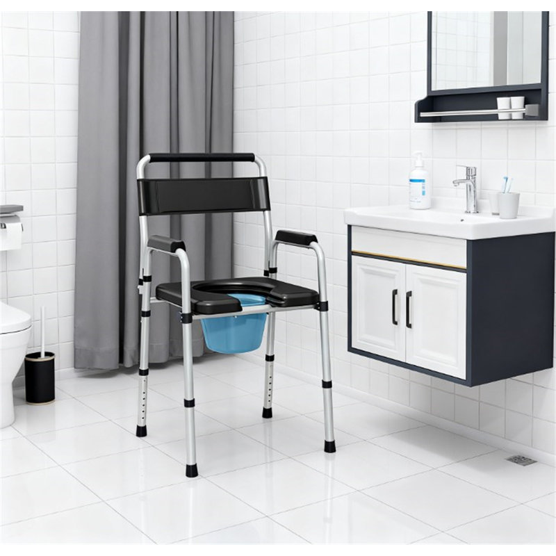 Adjustable Height Bedside Commode Chair For Seniors
