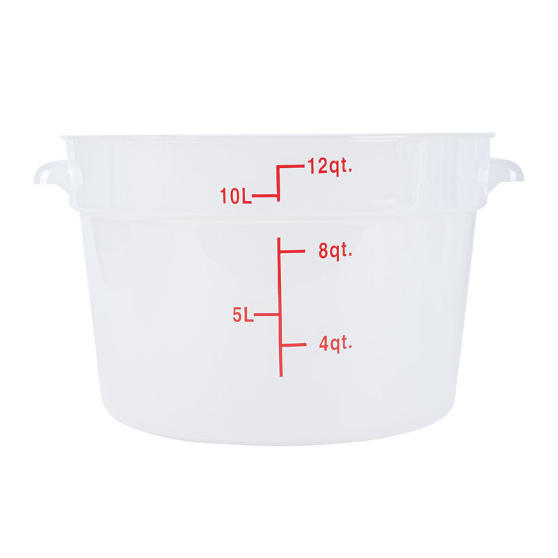 Contenant alimentaire de 12 pintes Met Lux, 1 contenant de rangement - couvercles vendus séparément, marqueurs de volume rouges, boîte à vaisselle, poignées latérales, pour ranger les aliments