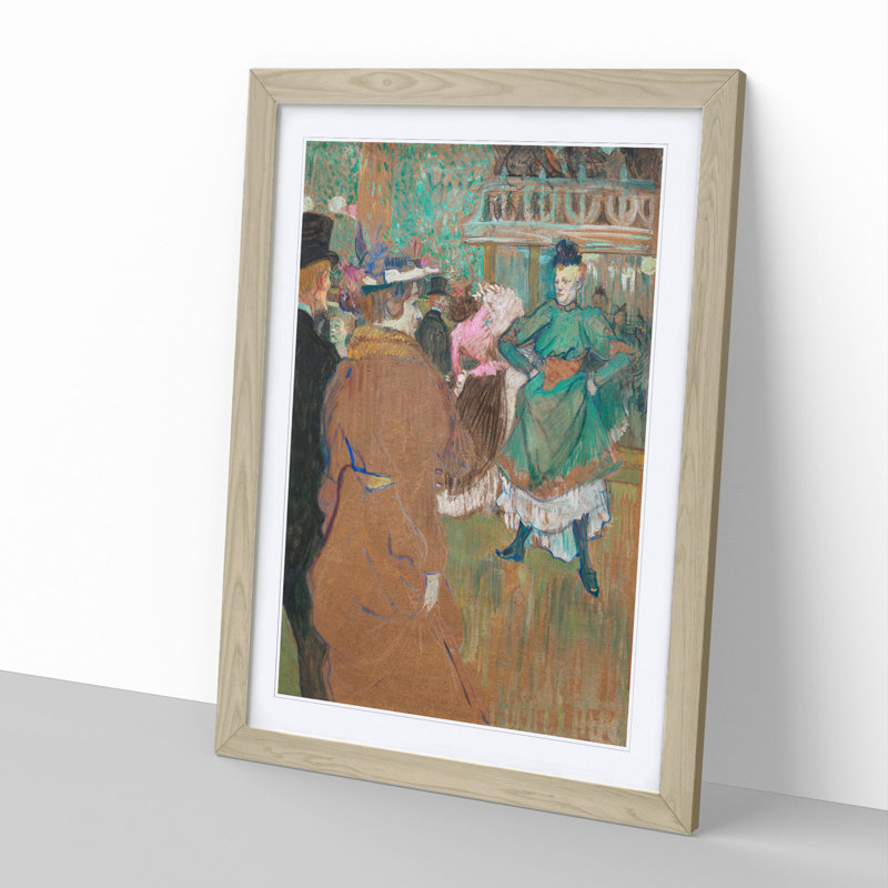 Quadrille at the Cabaret by Henri de Toulouse-Lautrec - Framed Print, 65cm H x 48cm W x 2cm D, Oak Framed