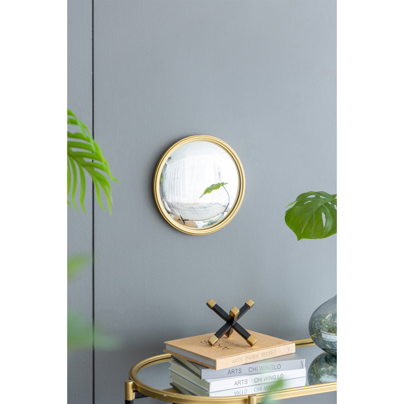 D11" Gold Round Mirror, 10.4" x 10.4"