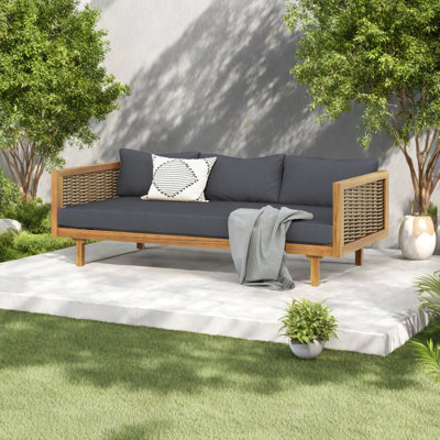 3 SEATER DAYBED WITH RATTAN ARMS
