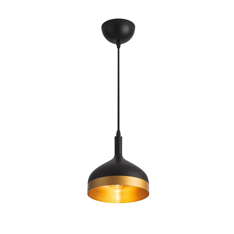 Luminaire suspendu 1 lumière Dash, Noir / or, H 8 po x l 8 po x P 8 po