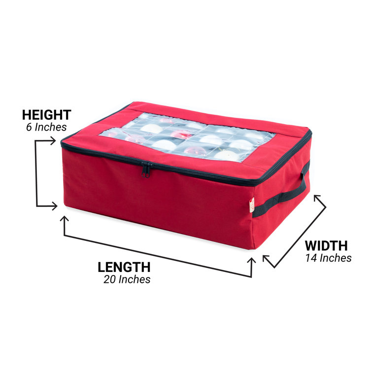 The Holiday Aisle® Christmas Ornament Storage Box With Adjustable