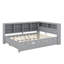 Lit de jour en bois, base de lit plateforme moderne avec lit gigogne simple, tablettes et ports USB-258861787-258861733