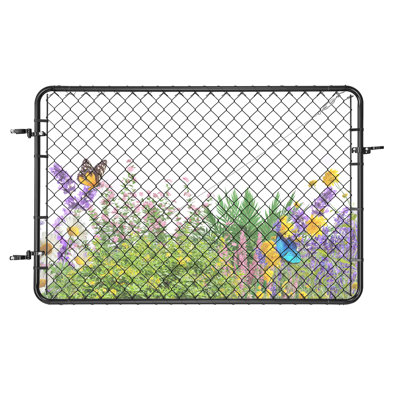 Chain Link Fence Gate Fit 2.2-6 X 6 Ft Adjustable Garden Gate Posts Not Included