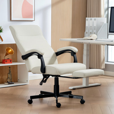 Chaise de bureau haut dossier en lin