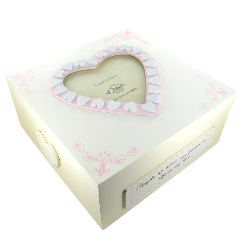 Handmade Solid Wood Memory Box, Pink