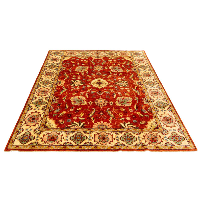 Tapis décoratif en laine de conception unique 7 pi 11 po x 10 pi noué à la main New Age