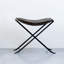 Tabouret pliable en cuir et métal-1767290197