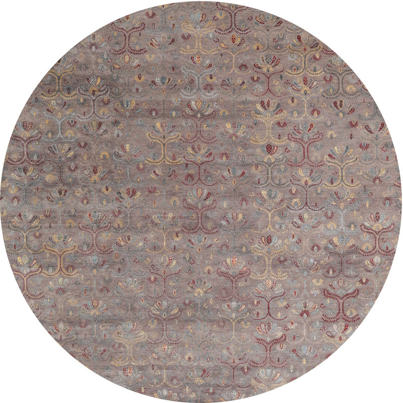 Tapis gris/brun zone contemporaine, Rond 7 pi