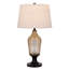 Lampe de table en verre cannelé avec base en métal bronze foncé fumé, hauteur 77,5 cm (30,5 po).