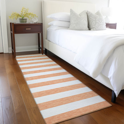 Kinslee Washable Striped Indoor / Outdoor Rug