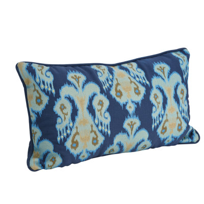Embroidered Outdoor Throw Pillow