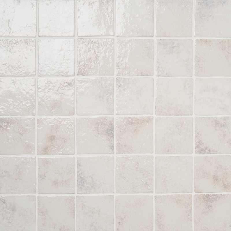 Greta 4.72 In. X 4.72 In. Glossy Textured Porcelain Floor And Wall Tile (4.48 Sq. Ft. / Case), Seashell White