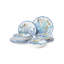 Service de table en mélamine 12 pièces Blue Lagoon - Corail côtier et coquillage - Service pour 4 avec assiettes et bols durables, légers et sans BPA - Va au lave-vaisselle pour une décoration nautique et de maison de plage