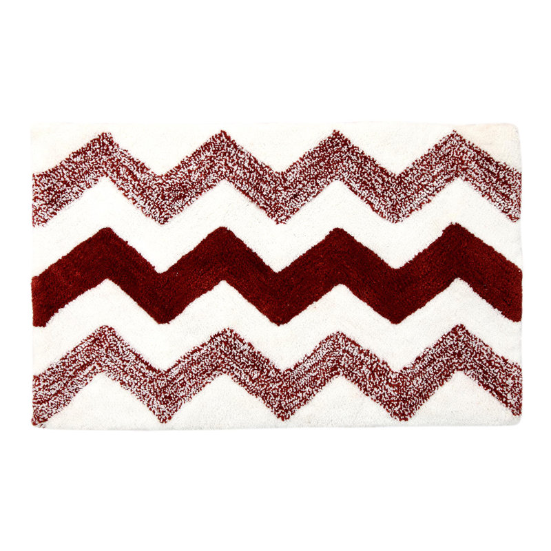Erickson Non-Slip Bath Rug, Cabernet White