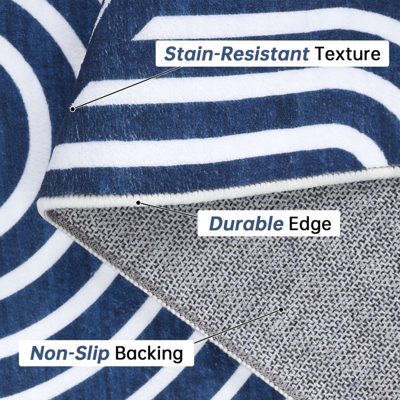 Jillianna Washable Abstract Indoor Rug, Rectangle 6' x 9'