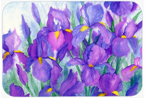 Caroline's Treasures Purple Iris Glass Cutting Board