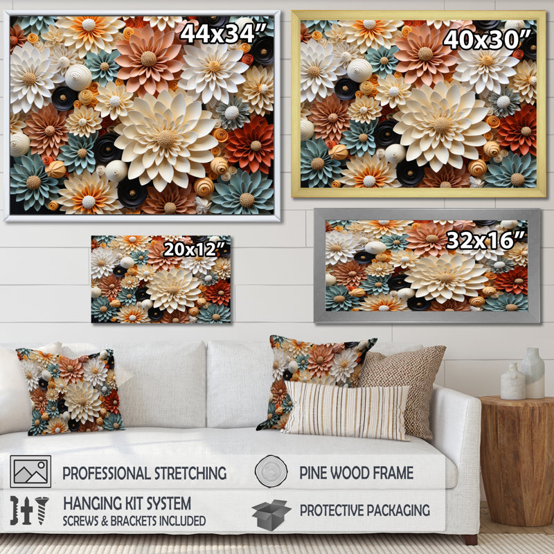 «White Coral Cactus Desert Gems Gymnocalycium II», reproduction sur toile, Encadrement doré, H 30 po x l 40 po x P 1,5 po
