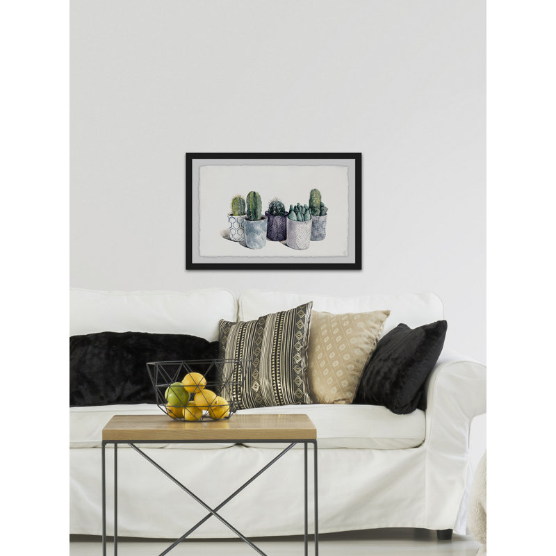 Small Pots - Single Picture Frame Painting, 61 cm H x 91 cm W x 3.81 cm D