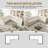 Jorlin 115.2" L-Shaped Corner Sectional Sofa With Pull-Out Bed 6 Seat Teddy Fabric Cloud Sectional Couches-408317793